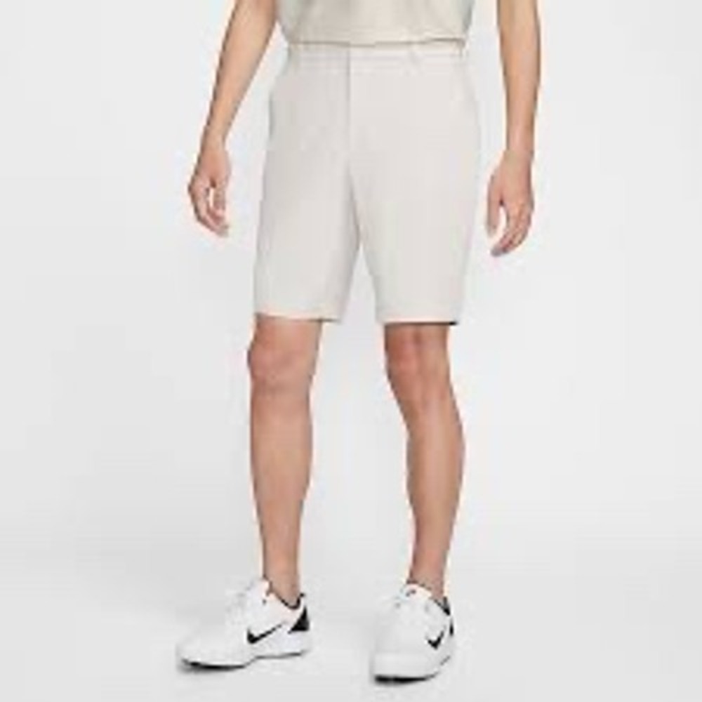 Nike Golf Shorts Men 38 Beige Herringbone Flat Front Dri-FIT Performance Golfing